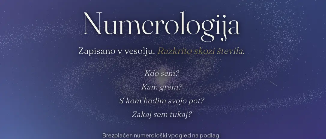 Numerovizija - Osebna numerologija — poročila in posveti